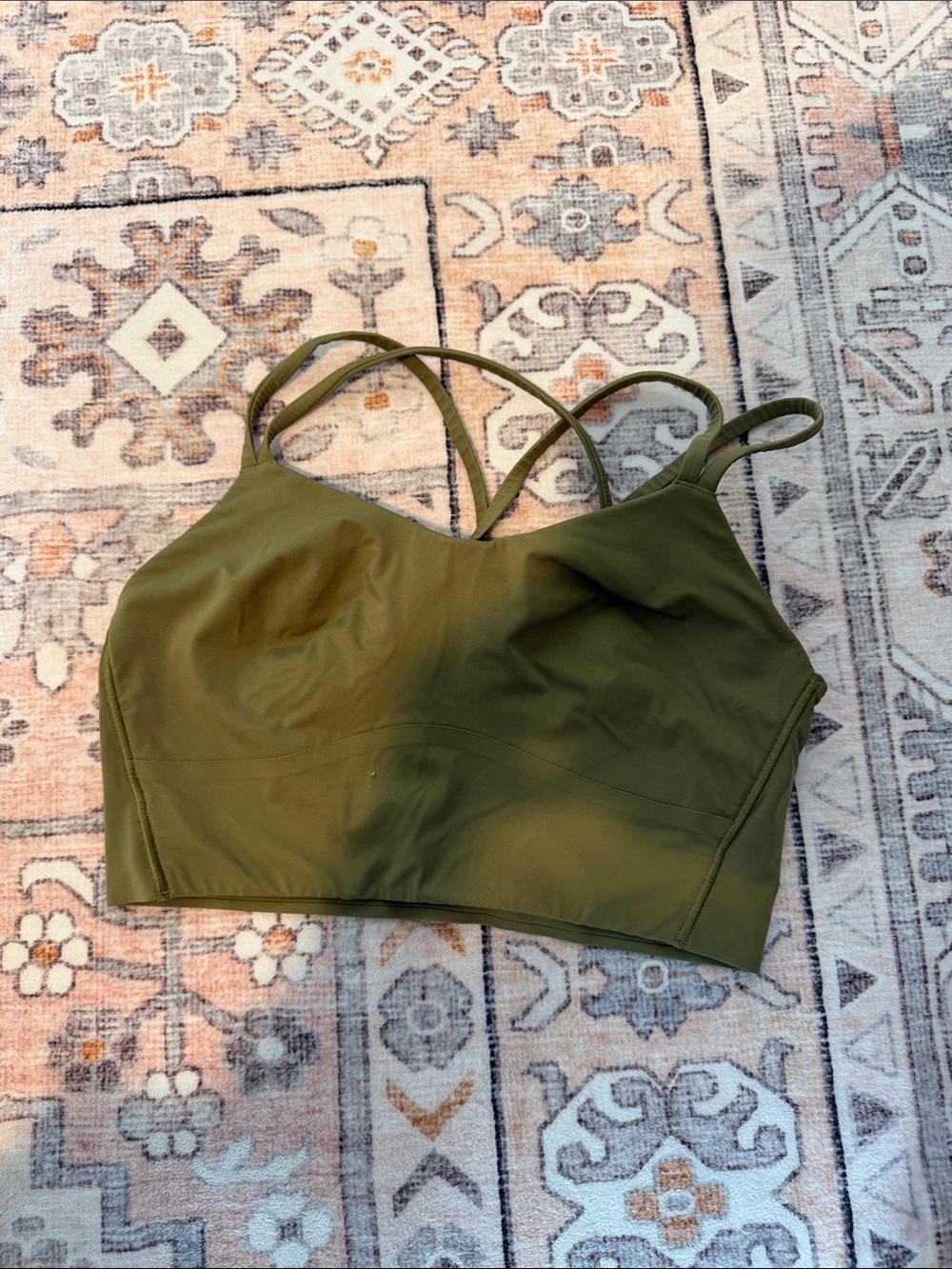 lululemon athletica Olive Green Strappy Longline Bralette
